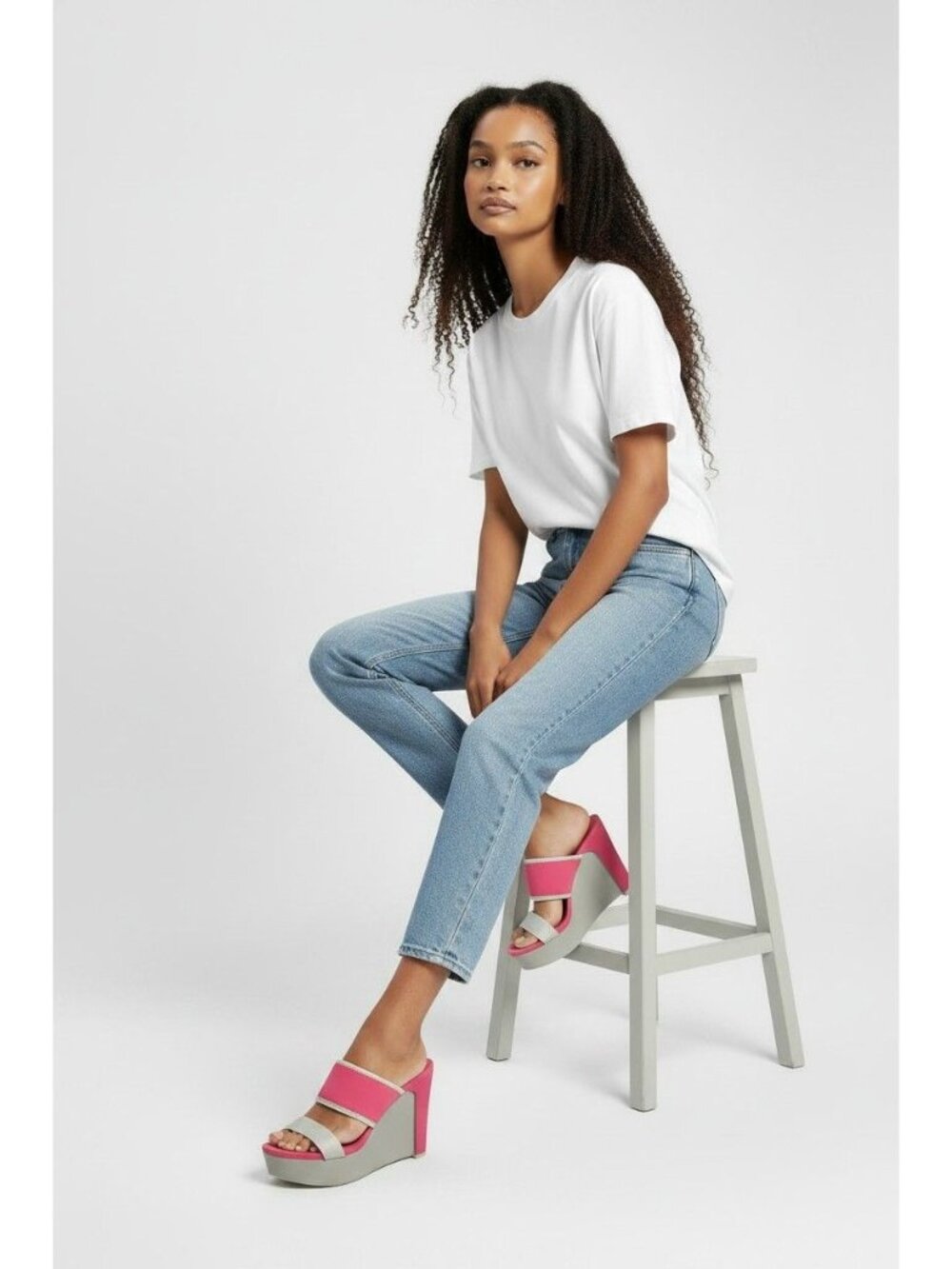 Calvin Klein Diana slip-on platform wedge sandals Women's 8.5M Pink New in Box